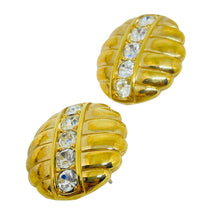 Load image into Gallery viewer, SWAROVSKI SAL signed vintage gold plated crystals designer post earrings
