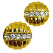 Load image into Gallery viewer, SWAROVSKI SAL signed vintage gold plated crystals designer post earrings
