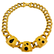 Load image into Gallery viewer, SWAROVSKI SAL signed vintage massive Etruscan byzantine cabochon necklace
