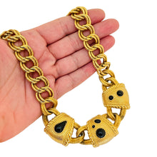Load image into Gallery viewer, SWAROVSKI SAL signed vintage massive Etruscan byzantine cabochon necklace
