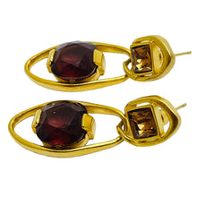 Load image into Gallery viewer, SWAROVSKI gold plated crystal dangle designer earrings
