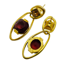 Load image into Gallery viewer, SWAROVSKI gold plated crystal dangle designer earrings
