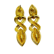 Load image into Gallery viewer, SWAROVSKI signed gold crystal designer runway earrings
