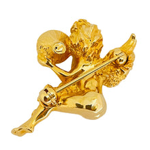 Load image into Gallery viewer, SWAROVSKI signed plated tone crystals angel designer brooch
