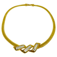 Load image into Gallery viewer, SWAROVSKI signed vintage gold plated crystals designer chain necklace
