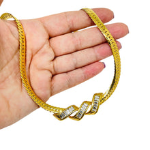 Load image into Gallery viewer, SWAROVSKI signed vintage gold plated crystals designer chain necklace
