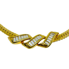 Load image into Gallery viewer, SWAROVSKI signed vintage gold plated crystals designer chain necklace
