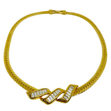 Load image into Gallery viewer, SWAROVSKI signed vintage gold plated crystals designer chain necklace
