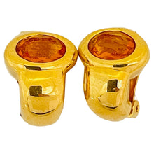 Load image into Gallery viewer, SWAROVSKI swan gold plated crystal clip on designer earrings
