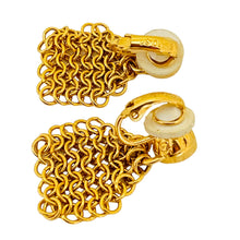 Load image into Gallery viewer, SWAROVSKI swan gold plated crystal drop clip on designer earrings
