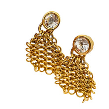 Load image into Gallery viewer, SWAROVSKI swan gold plated crystal drop clip on designer earrings

