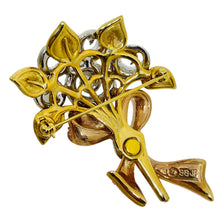 Load image into Gallery viewer, SWAROVSKI swan logo 98 JP signed vintage compassion flower crystal brooch
