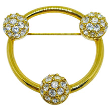 Load image into Gallery viewer, SWAROVSKI swan logo signed vintage gold plated crystals designer brooch
