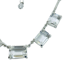 Load image into Gallery viewer, SWAROVSKI swan signed silver plated crystal designer necklace
