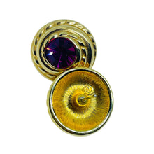 Load image into Gallery viewer, SWAROVSKI swan signed vintage gold plated crystal designer post earrings
