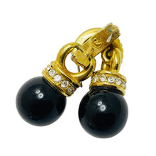 Load image into Gallery viewer, SWAROVSKI swan signed vintage gold plated glass designer earrings
