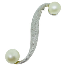 Load image into Gallery viewer, TARA signed vintage silver tone faux pearl designer brooch
