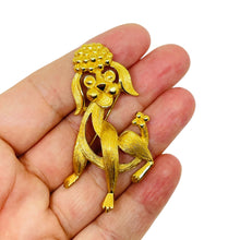 Load image into Gallery viewer, TRIFARI crown signed gold tone dog figural pin brooch
