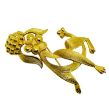 Load image into Gallery viewer, TRIFARI crown signed gold tone dog figural pin brooch

