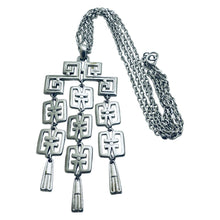 Load image into Gallery viewer, TRIFARI crown signed silver modernist vintage designer necklace
