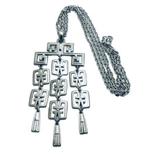 Load image into Gallery viewer, TRIFARI crown signed silver modernist vintage designer necklace

