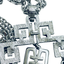 Load image into Gallery viewer, TRIFARI crown signed silver modernist vintage designer necklace
