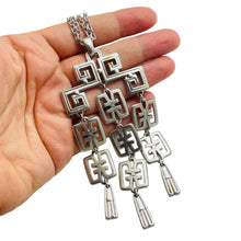 Load image into Gallery viewer, TRIFARI crown signed silver modernist vintage designer necklace
