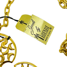 Load image into Gallery viewer, TRIFARI crown signed vintage gold tone cross designer necklace with tags
