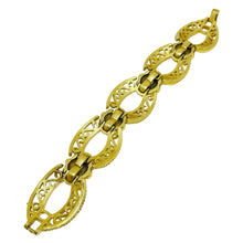 Load image into Gallery viewer, TRIFARI crown signed vintage gold tone designer bracelet
