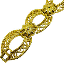 Load image into Gallery viewer, TRIFARI crown signed vintage gold tone designer bracelet
