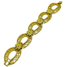 Load image into Gallery viewer, TRIFARI crown signed vintage gold tone designer bracelet
