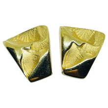 Load image into Gallery viewer, TRIFARI crown signed vintage gold tone designer clip on earrings
