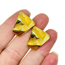 Load image into Gallery viewer, TRIFARI crown signed vintage gold tone designer clip on earrings

