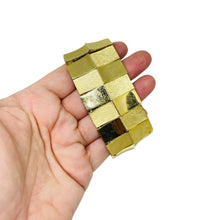 Load image into Gallery viewer, TRIFARI crown signed vintage gold tone massive stretch designer link bracelet
