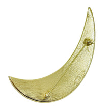 Load image into Gallery viewer, TRIFARI crown signed vintage gold tone moon designer brooch
