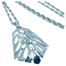 Load image into Gallery viewer, TRIFARI crown signed vintage silver tone designer chain pendant necklace
