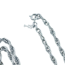 Load image into Gallery viewer, TRIFARI crown signed vintage silver tone designer chain pendant necklace
