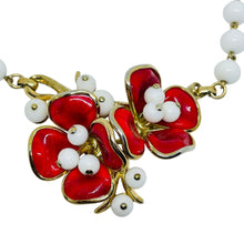 Load image into Gallery viewer, TRIFARI signed poured glass beaded flower designer necklace
