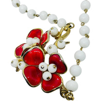 Load image into Gallery viewer, TRIFARI signed poured glass beaded flower designer necklace
