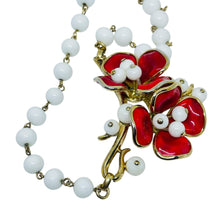 Load image into Gallery viewer, TRIFARI signed poured glass beaded flower designer necklace
