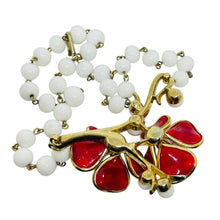 Load image into Gallery viewer, TRIFARI signed poured glass beaded flower designer necklace
