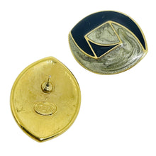 Load image into Gallery viewer, TRIFARI signed vintage gold tone enamel designer post earrings
