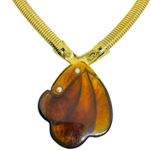 Load image into Gallery viewer, TRIFARI signed vintage gold tone omega chain resin enamel designer necklace
