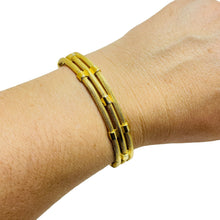 Load image into Gallery viewer, TRIFARI vintage gold tone designer cuff bracelet
