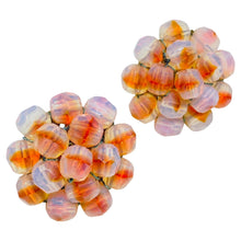 Load image into Gallery viewer, VOGUE signed gold tone glass beaded cluster designer clip on earrings
