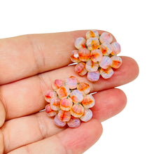 Load image into Gallery viewer, VOGUE signed gold tone glass beaded cluster designer clip on earrings

