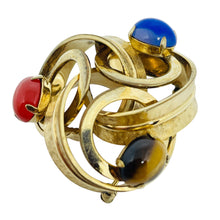 Load image into Gallery viewer, Vintage 1/20 12k gold filled gemstone designer brooch
