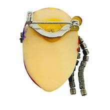 Load image into Gallery viewer, Vintage 80's flapper art deco style ladies face designer pin brooch
