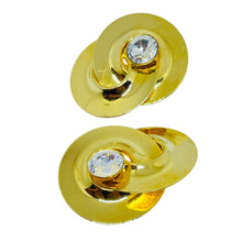 Load image into Gallery viewer, Vintage 80’s gold tone rhinestone massive designer clip on earrings
