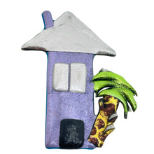 Load image into Gallery viewer, Vintage 80's metallic palm house beach designer pin brooch
